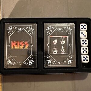 NWT Kiss Logo Double Deck of Playing Cards and Dice